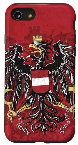 Österreich Flagge Wappen Adler Vintage Österreicher Austria Hülle für iPhone SE (2020) / 7 / 8
