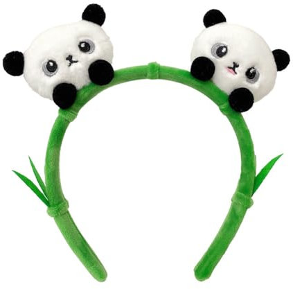 JAWSEU Panda Ohr Stirnband Haarband, Panda Ohren Stirnband Plüsch Haarreifen Simuliertes Panda Ohren Stirnband Tierohren Haarband für Kinder Erwachsene Haarschmuck Haarbänder Cosplay Kostüm Party
