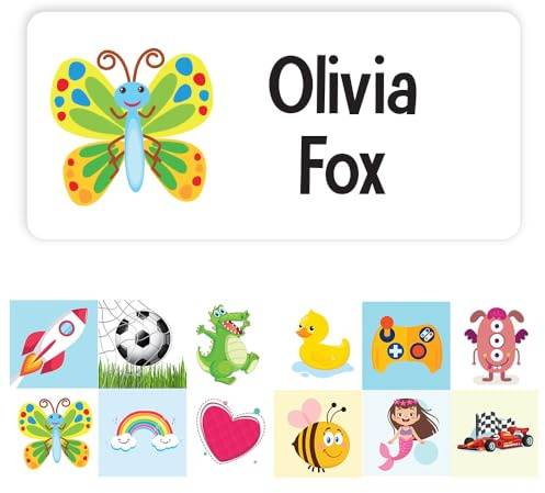 Papa Prints Water Bottle Name Stickers Pack of 48 School Name Stickers (30 x 14 mm) Waterproof Name Stickers for Water Bottles