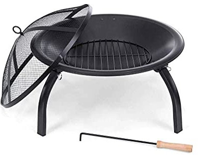 JFNHUTL Gas-Feuerstelle für den Außenbereich, tragbare Heizung, Feuerstelle mit 56 cm Durchmesser, für den Garten, Camping-Kohlebecken, Lagerfeuer, Herd, Grill für den Innenhof