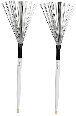 GLSTOY 1paar Jazz Drum Brush Aus Ahornholz Und Karbonstahl Professionelle Schlagzeugbesen Mit Verlängertem Griff Für Optimale Lautstärke Und Artikulation Für Jazz Und