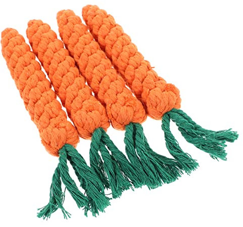 Toyvian 4piezas Juguetes para Rascar Gatos Zanahoria De Algodón Juguetes Dental