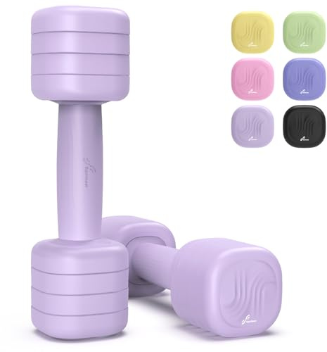 Sportneer Hanteln Frauen Set Verstellbare, Hanteln zu je 2,5 kg oder 5 kg | 2er-Set Kurzhanteln Gewichte mit rutschfestem TPU-Griff, 4 bzw. 5 Gewichtsstufen für Zuhause Home Gym & Krafttraining