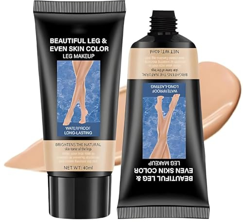 2 Stück Bein-Make-up, wasserfest, Körperabdeckung, Perfektionierer, Körper-Concealer, Tattoo-Abdeckung, lang anhaltende CC-Creme, für alle Hauttypen, Foundation-Concealer, abfärbend (Natural)