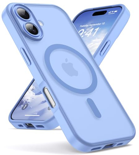 Oududianzi - Magnetisch Hülle für iPhone 17 mit Magsafe Case, Helles Lila | Durchscheinende Mattierte PC Rückseite TPU Silikon Schutzhülle, Kameraschutz Transluzente Matt Kratzfest Stoßfest Handyhülle