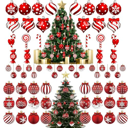 Lot de 36 décorations de sapin de Noël en sucre d'orge avec corde, boules de Noël en bois, décorations de sapin de Noël, décorations de fête à la maison