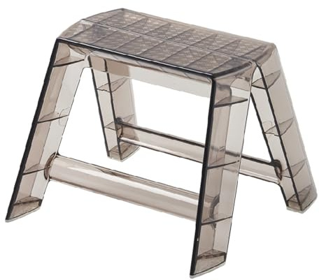 WLH Alexanders Stepstools Transparent Acrylic Folding Step Stool Stackable Ladder Small Chair For Outdoor Library Kitchen And Living Room 39 * 39 * 30cm Step Stool(Caf�)