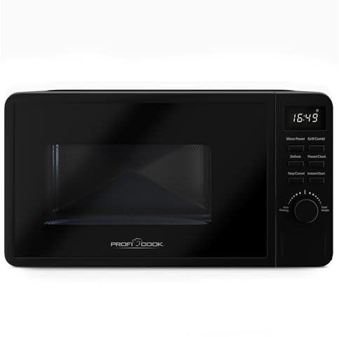 ProfiCook® Mikrowelle mit Grill | 800 Watt Grill | 20L | 8 Automatikprogramme | Timer | inkl. Drehteller und Grillrost | Uhrzeitanzeige | Microwellengerät | PC MWG 1319