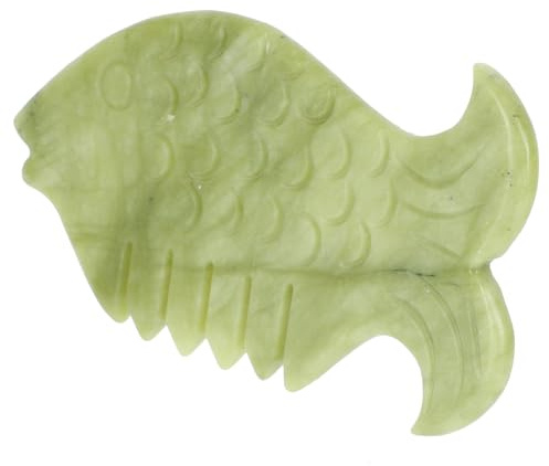 TEHAUX Natürlicher Jadekamm aus Hsiuyen Jade für Gesichtspflege und Körpermassage Effektives Massagegerät mit Ergonomischem Design für Entspannende Schabmassage