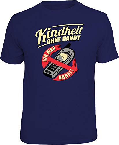 Fun T-Shirt Kindheit ohne Handy Ich war dabei Shirt 4 Heroes geil Bedruckt Geschenk Set mit Mini Flaschenshirt