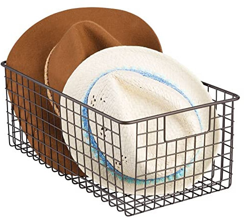 mDesign Schuhbox 鈥� praktischer Drahtkorb zur Schuhaufbewahrung 鈥� b枚rsen, Handtaschen oder Schuhe platzsparend aufbewahren 鈥� bronzefarben