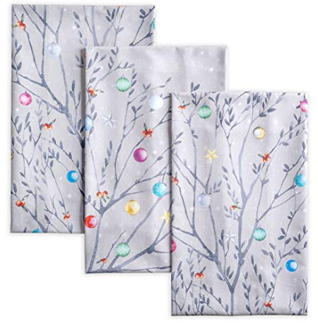 Maison d' Hermine Fairy Christmas 100% Baumwolle Set von 3 Multi-Purpose Küchenhandtuch | Bar Handtücher | Thanksgiving/Weihnachten (50cm X 70cm)