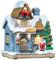 infactory Weihnachtsdorf: Deko-Weihnachtshaus mit Santa Claus, LED-Beleuchtung, Batteriebetrieb (Weihnachtsdorf Deko, beleuchtet, Fensterdeko Weihnachten)