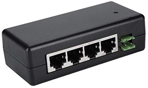 ASHATA PoE Power Supply, DC12V-48V 4 Port PoE Power Adapter PoE Ethernet Power Supply Injector for IP Camera