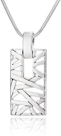 LILLY MARIE Damen massive Silberkette Silber 925 Anhänger Rechteck längen-verstellbar Schmucketui Geschenk für Mama