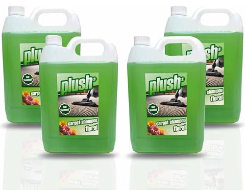 Carpet Cleaner Shampoo & Odour Deodoriser (inc Pet) Plush 5L x4 (Floral)