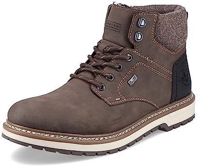 Rieker Herren Schnürstiefeletten F3812, Männer Stiefeletten, wasserabweisend, riekerTEX,wasserdicht,Boots,Stiefel,Bootee,braun (25),45 EU / 10.5 UK
