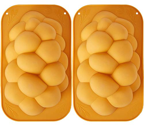 The Dreidel Company Challah Braid Brotform aus Silikon, perfekte koschere, geflochtene Challah-Backform, kein Formen erforderlich, groß (2er-Pack)