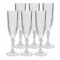 Faboer 6 x Vintage Clear Crystal Effect Plastic Glasses Drinking Picnic Garden Acrylic (Champagne Glasses)