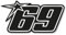 Startnummer 69 Aufkleber 6 Größen 21 Farben Hayden sixtynine Sticker Racing Bike - Made in Germany - Stickerfreaks - ORACAL - Kupfer - Vinyl - Outdoor - Motorradaufkleber - Sticker