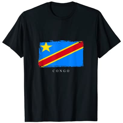 Congo Kongo Fahne Afrika Flagge Kongolesen Fußball T-Shirt