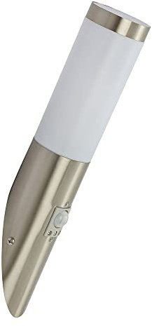 etc-shop Außenwandlampe Wandleuchte mit Bewegungsmelder Edelstahl silber LED Fackel Aussen, 6W 806lm warmweiß, DxH 7,6x41 cm