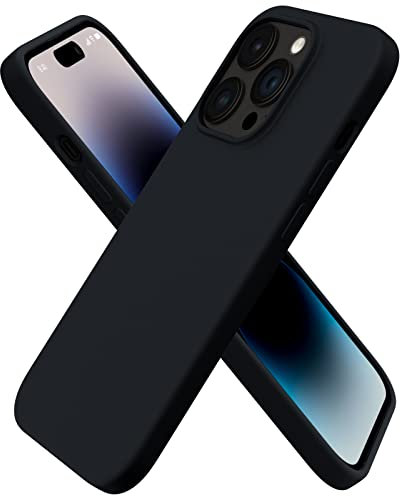 ORNARTO kompatibel mit iPhone 14 Pro Hülle 6,1 Zoll 2022, Silikon Case Ultra Dünne Voller Schutz Flüssig Silikon Handyhülle Schutz für iPhone 14 Pro 6,1 Zoll 2022 Mitternacht