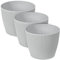 TULMERO Lot de 3 pots de fleurs mats, en plastique décoratif, pour grandes plantes, gris, diamètre : 26 cm