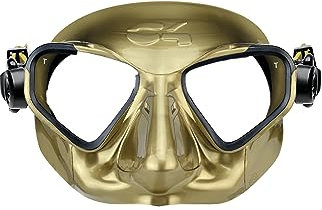 C4 Umberto Pelizzari – Linie Flare Freediving Glam – Flossen – Masken – Schnorchel Sideral und Aurea Apnoe Unterwasserfischen (Maske, Goldenes Aurea, Einheitsgröße)