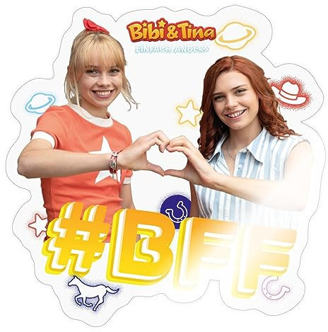 Spreadshirt Bibi & Tina Einfach Anders BFF Beste Freunde Sticker Aufkleber, 10 x 10 cm, Transparent glänzend