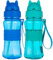 Sigdio 2 Pièces Gourde Enfants avec Paille garçons Anti fuite sans BPA Facile à Nettoyer Bouteille d'eau Enfant 1 2 3 4 5 6 Ans pour Maternelle, École (Bleu et Bleu Clair)
