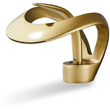 FQYEP Wasserfall Bad Armaturen Waschbecken Armaturen Wasserhahn Bad Wasserfall Warm- und Kaltwasser-Kupfer-Unterbaubecken Gold