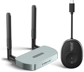 Transmetteur et Récepteur HDMI sans Fil, Lemorele 5G Émetteur Vidéo, Kit d'Extension HDMI sans Fil pour Diffuser de la Vidéo/Audio à Partir d'un Appareil USB C avec Fonction DP vers Projecteur/HDTV