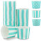 Frau WunderVoll® 50 Muffin Backformen türkis Mint, weiße Streifen, Durchmesser 6,1 cm/Muffins Muffinbackform Muffinform Form Backförmchen Cupcake Formen Förmchen Papier Cupcakeformen
