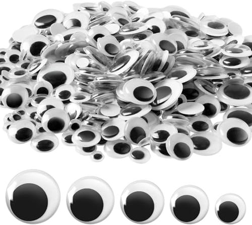 500 Stück Wackelaugen Bastelaugen Kulleraugen Selbstklebende, Schwarz-Weiße Wackelaugen Selbstklebend, Kulleraugen Bastelaugen Selbstklebende Erhältlich DIY Basteln Dekoration (10/15/20/25/30 mm)