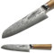 CLASSE ITALY Coltello Santoku cm 18 in Acciaio Giapponese AUS 10 a 67 strati, Affilato a mano, Manico in Olivo, Panno pulizia incluso
