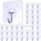 AOMEES Heavy Duty Sticky Hooks -Self Adhesive Hooks with 8kg Max Weight,Not Drilling Damage-Free Wall Adhesive for Bathroom,Kitchen,Bedroom-Bedroom-Waterproof Strong Hold Removable Hangers 36Pcs