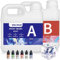 BSCPAM 70Oz Epoxidharz Mit Härter, 2050mL Epoxidharz set Geeignet für Anfänger Epoxy Resin, 1: 1 Einfache Modulation Epoxidharz für DIY-Basteln, Schmuckherstellung Gießen von Formen Flusstische Harz