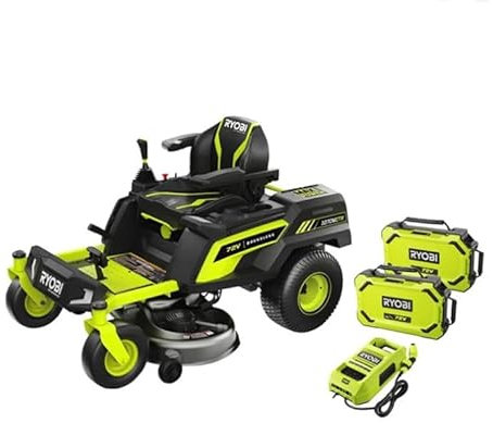 RY72ZTRX107-210 Trattorino Tosaerba Brushless a Batteria 72V | Rasaerba a Raggio Zero con 2 Batterie da 10Ah in Dotazione | Raggio d'Azione: 6000mq…