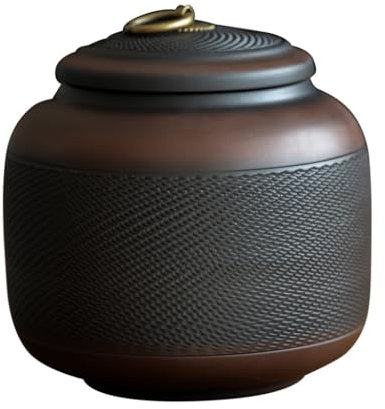 GUERNSEY Tea Organizers and Storage Purple Pottery Jumping Knife Tea Jar Kitchen Food Storage Jar Household Loose Tea Storage Container Jar Sealed Jar Kitchen Tea Canisters (Color : B)