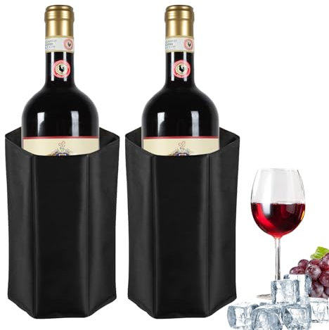 ATMWM 2 Stück Kühlmanschette Wein, Weinkühler Manschette, Flaschenkühler Manschette, Kühlmanschette für Wein & Sekt, Flaschenkühler für Unterwegs, Weinmanschette, Weinflaschenkühler