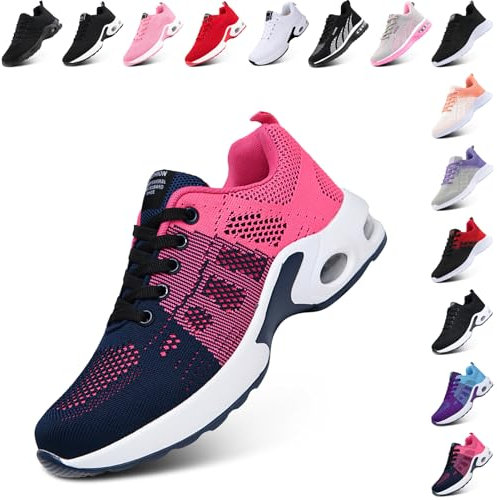 Hitmars Zapatillas de Running Mujer Deportivas Zapatos Ligero Zapatillas de Running Gimnasio Sneakers Casual Deportivas Rojo EU 40