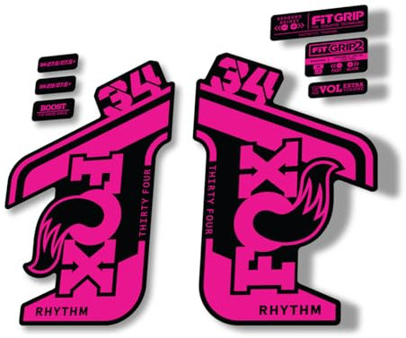 Adesivo di ricambio per forcella compatibile con Fox 34 2021 Rhythm E Bike Series, rosa (lucido)