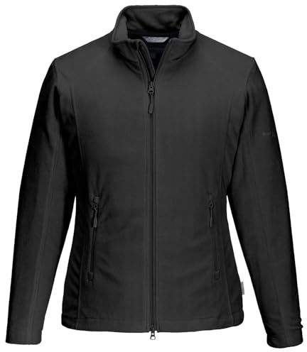 Blue Wave Damen Fleecejacke Leah mit Stehkragen - Jacke mit windfestem Tafetta-Innenfutter in Schwarz Größe 44
