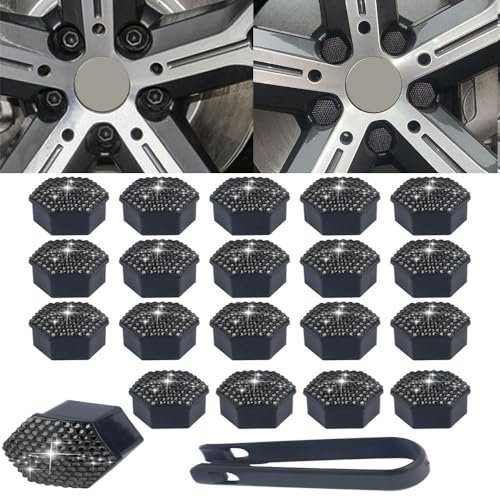 20 Stück Radmutternkappen Radschrauben Radmuttern für Audi A3 Sportback 4 (IV) 8Y S-Line I 2020-2024 Radschraubenkappen Rad Mutter Cap mit Entfernung Werkzeug,19mm-A