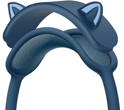 Replacement Headband Cover Soft Washable Silicone Cat Ear Headphone for Apple AirPods Max Accessories, Easy One-Step Installation (Blue)