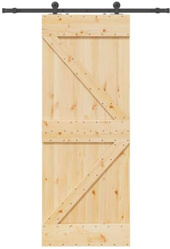 vidaXL Porte coulissante et kit de quincaillerie 80x210 cm pin massif