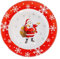 Omniacasa Juego de Porcelana de Navidad para 6 Personas - 6 Platos Llanos y 6 de Postre Con Decoración de Papá Noel y Copos de Nieve