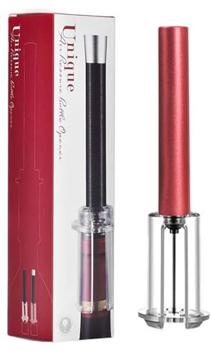 QOKLIYUI Müheloses Flaschenöffner Weinkorkenentferner Set, Luftdruck Weinflaschenöffner, Pumpkorkenentferner, effektiv, Rot
