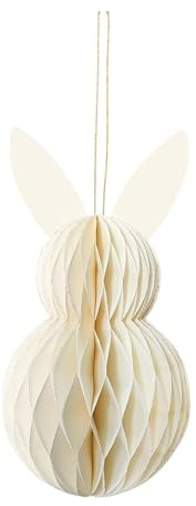 HshDUti Ostern hängende Dekorationen Frühling Wabenpapier Kugel Osterhase Dekorationen Ostern Baumschmuck Hängende Papierornamente für Home Party Beige